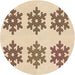 Square Patterned Copper Brown Rug, pat3324org