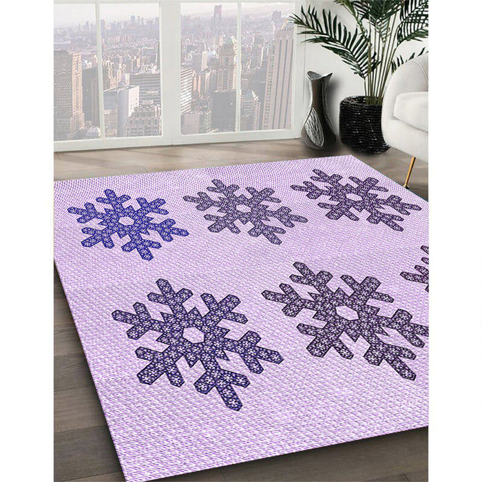 Patterned Lilac Purple Rug in Family Room, pat3324pur