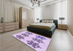 Round Machine Washable Transitional Lilac Purple Rug in a Office, wshpat3324pur