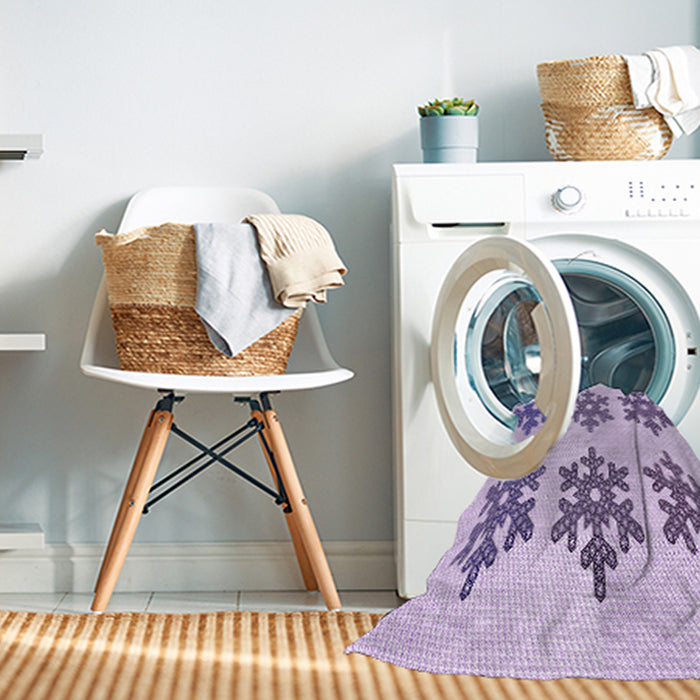 Machine Washable Transitional Lilac Purple Rug in a Washing Machine, wshpat3324pur