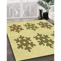 Patterned Dark Golden Brown Rug, pat3324yw