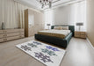 Patterned Off-White Novelty Rug in a Bedroom, pat3324