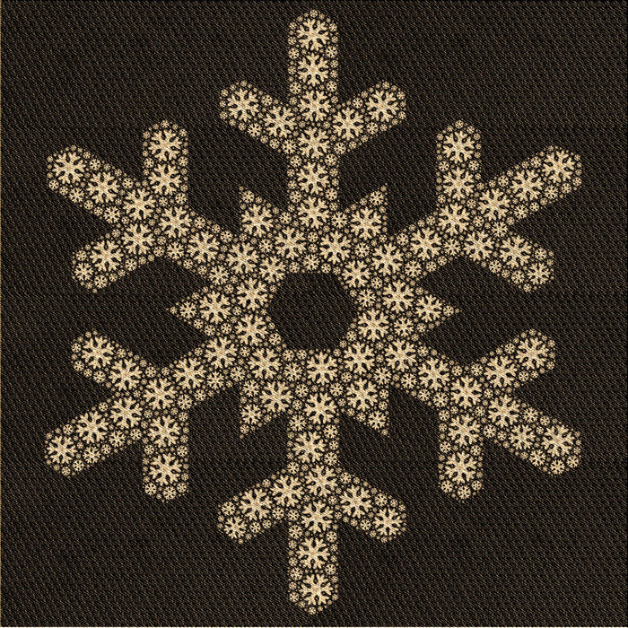 Round Patterned Black Rug, pat3325brn