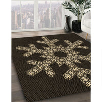 Patterned Black Rug, pat3325brn