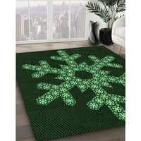 Patterned Black Rug, pat3325grn