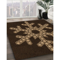 Patterned Sienna Brown Rug, pat3325org