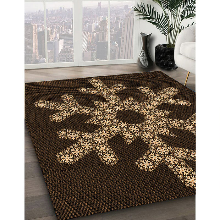 Machine Washable Transitional Sienna Brown Rug in a Family Room, wshpat3325org