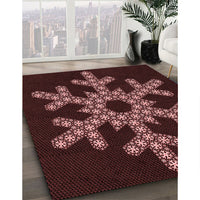 Patterned Chocolate Brown Rug, pat3325rd