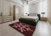 Patterned Chocolate Brown Rug in a Bedroom, pat3325rd