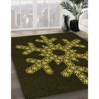 Patterned Black Rug, pat3325yw