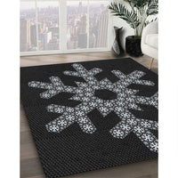 Patterned Black Novelty Rug, pat3325