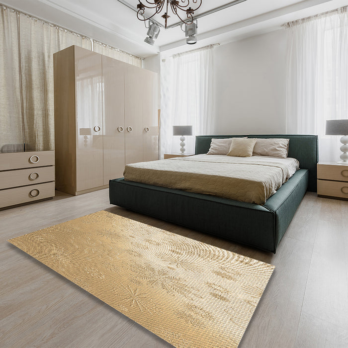 Patterned Bronze Brown Rug in a Bedroom, pat3326brn