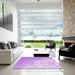 Square Patterned Purple Rug in a Living Room, pat3326pur