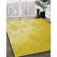 Patterned Bold Yellow Rug, pat3326yw