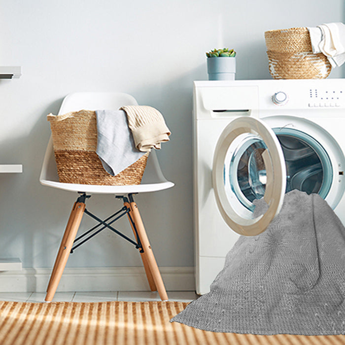 Machine Washable Transitional Grey Gray Rug in a Washing Machine, wshpat3326