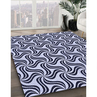 Patterned Midnight Blue Rug, pat3327blu