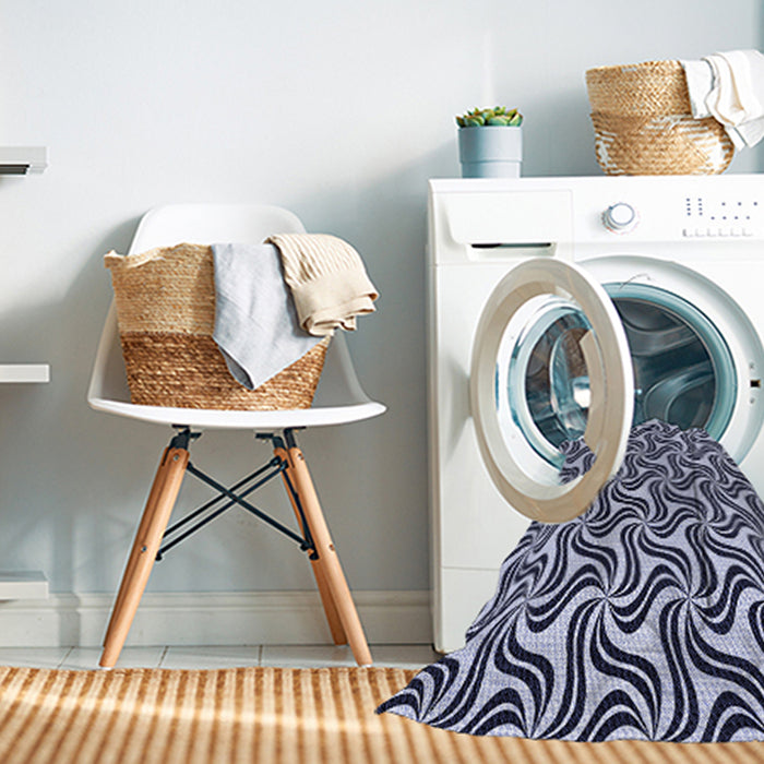 Machine Washable Transitional Midnight Blue Rug in a Washing Machine, wshpat3327blu
