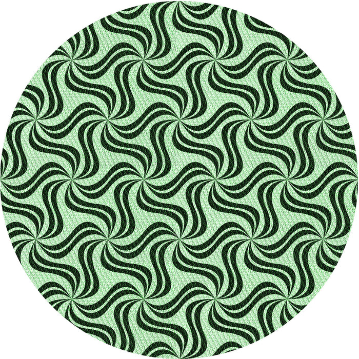 Square Machine Washable Transitional Dark Forest Green Rug in a Living Room, wshpat3327grn