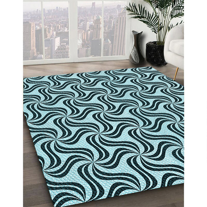 Machine Washable Transitional Blue Rug in a Family Room, wshpat3327lblu