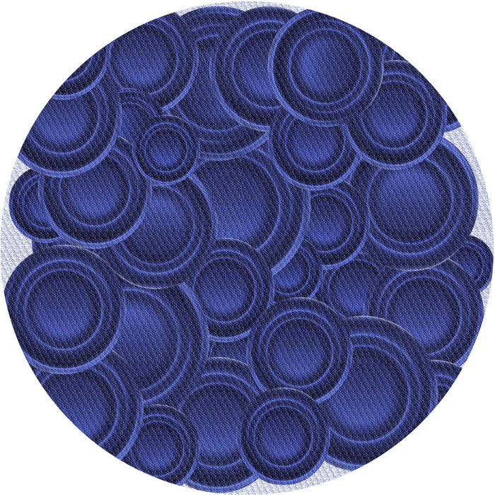 Square Patterned Denim Dark Blue Rug, pat3328blu