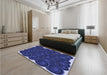 Patterned Denim Dark Blue Rug in a Bedroom, pat3328blu