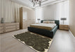 Patterned Midnight Gray Rug in a Bedroom, pat3328brn