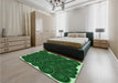 Patterned Deep Emerald Green Rug in a Bedroom, pat3328grn