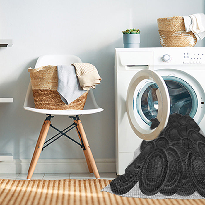 Machine Washable Transitional Charcoal Black Rug in a Washing Machine, wshpat3328gry
