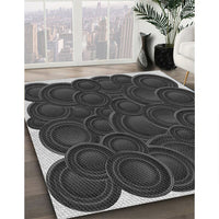 Patterned Charcoal Black Rug, pat3328gry