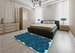 Patterned Blue Ivy Blue Rug in a Bedroom, pat3328lblu