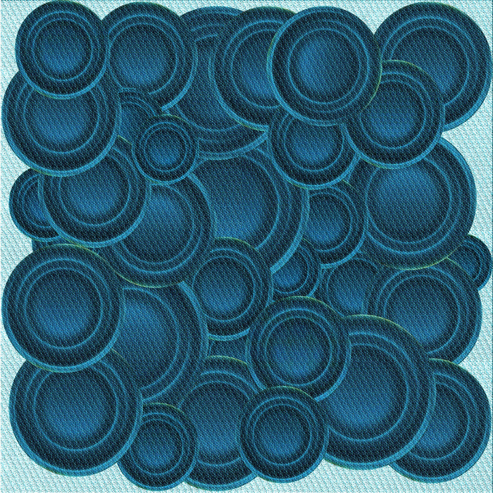 Round Patterned Blue Ivy Blue Rug, pat3328lblu