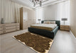 Patterned Light Brown Rug in a Bedroom, pat3328org