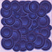 Round Patterned Denim Dark Blue Rug, pat3328pur