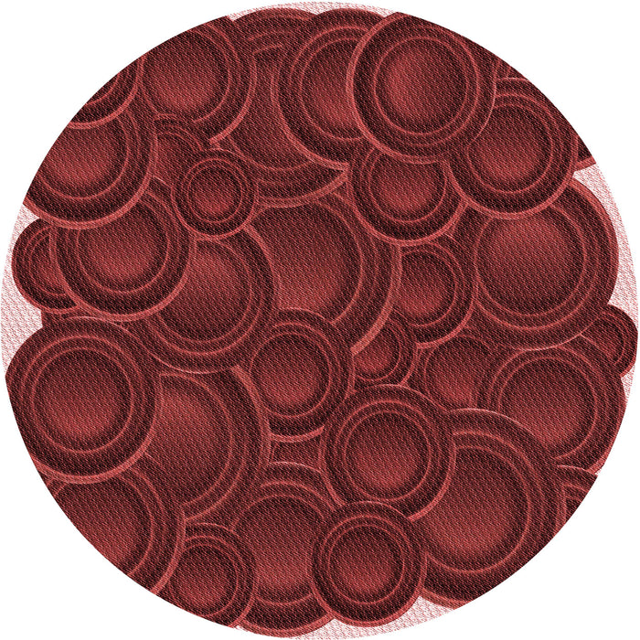 Square Patterned Red Rug, pat3328rd