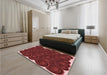 Patterned Red Rug in a Bedroom, pat3328rd