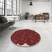 Round Patterned Red Rug in a Office, pat3328rd