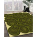 Patterned Dark Yellow Green Rug in Family Room, pat3328yw