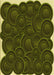 Patterned Dark Yellow Green Rug, pat3328yw