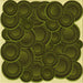 Round Patterned Dark Yellow Green Rug, pat3328yw