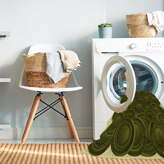 Machine Washable Transitional Dark Yellow Green Rug in a Washing Machine, wshpat3328yw