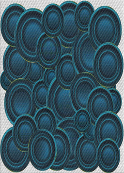 Patterned Blue Novelty Rug, pat3328