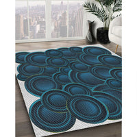 Patterned Blue Novelty Rug, pat3328