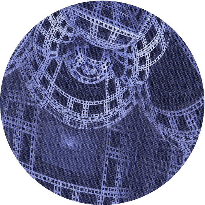 Square Patterned Midnight Blue Rug, pat3329blu