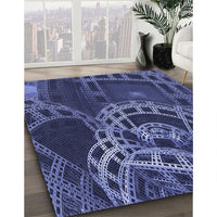 Patterned Midnight Blue Rug, pat3329blu