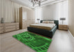 Patterned Deep Emerald Green Rug in a Bedroom, pat3329grn