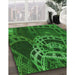 Machine Washable Transitional Deep Emerald Green Rug in a Family Room, wshpat3329grn