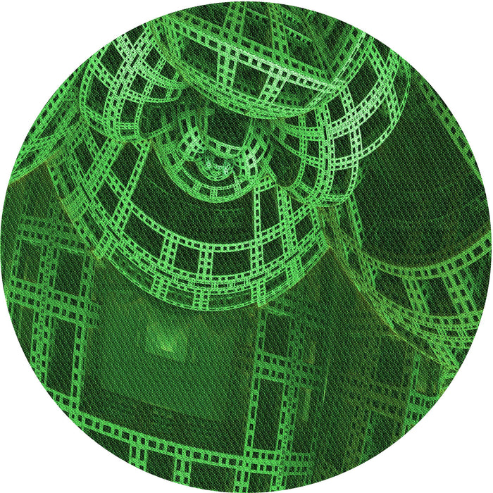 Square Machine Washable Transitional Deep Emerald Green Rug in a Living Room, wshpat3329grn