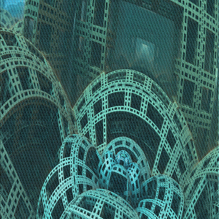 Machine Washable Transitional Deep Teal Green Rug, wshpat3329lblu