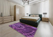 Patterned Purple Rug in a Bedroom, pat3329pur