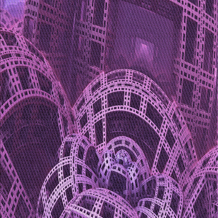 Machine Washable Transitional Purple Rug, wshpat3329pur